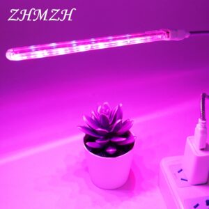 24LEDs Plant Growth Lamp USB Portable LED Grow Light Full Spectrum Phyto LED Growing Lights Powered by DC5V Adapter Power Bank